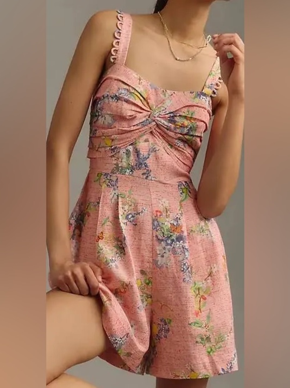Ranna Gill Linen Scallop Romper